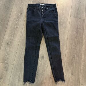 Madewell Black Wash Skinny Jeans w Button Fly